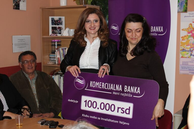 Donacija povodom 10 godina rada Komercijalne banke u Valjevu