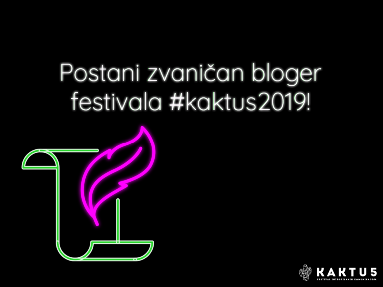 Otvoren konkurs za zvaničnog blogera festivala #kaktus2019!