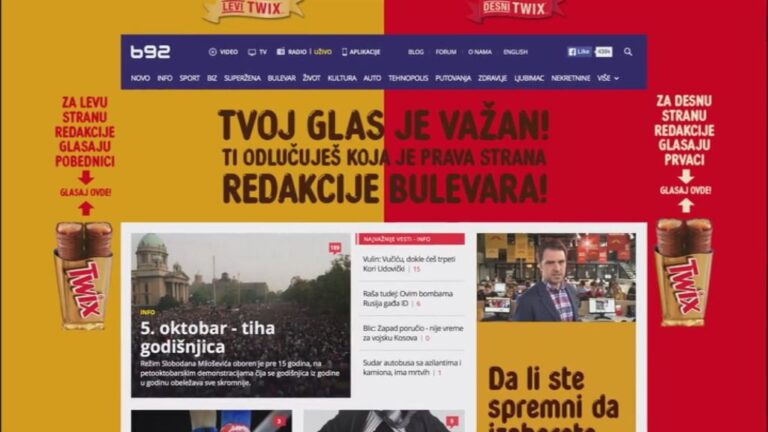 Twix – prva kampanja u Srbiji započeta na Webu i nastavljena na dve televizije