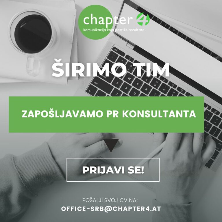 Chapter 4 PR traži novog kolegu na poziciji PR konsultanta